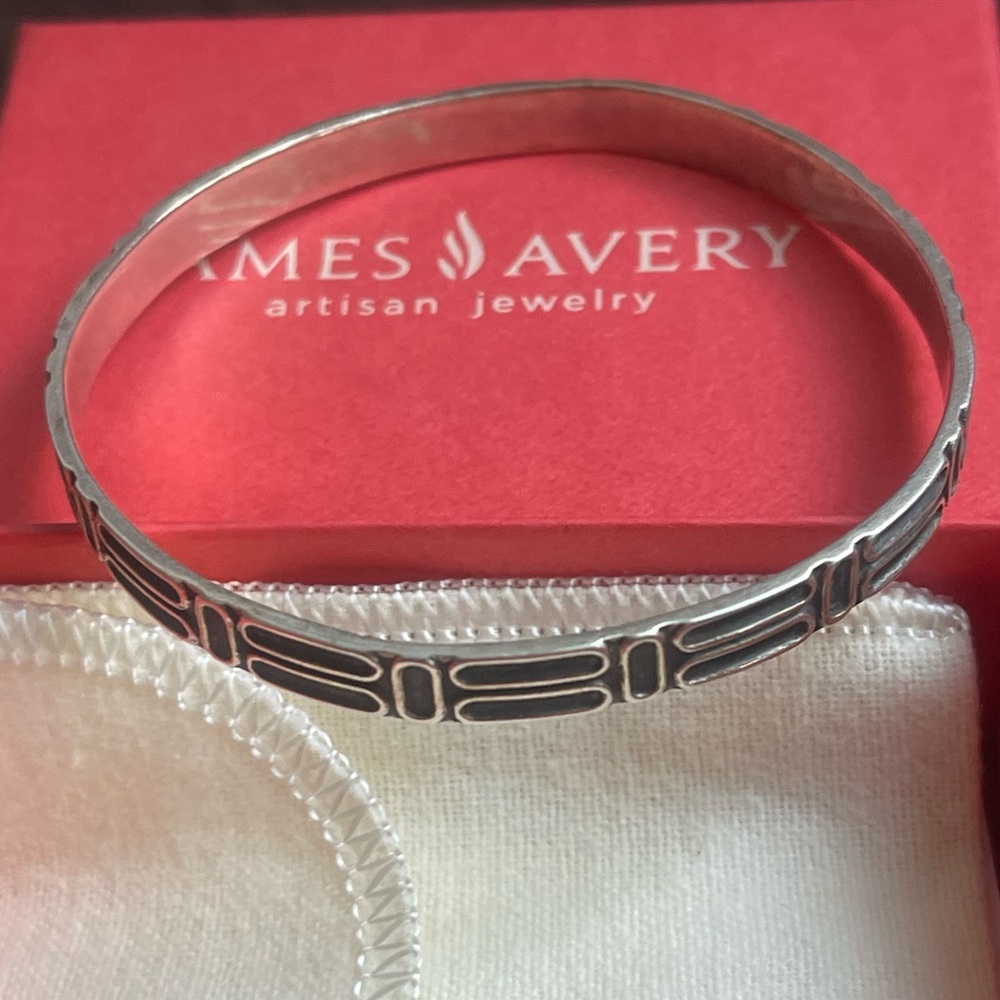 James Avery Silver Geometric Patterned Bangle - image 5